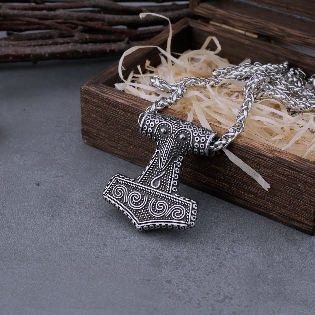 Battle Rope Anchor - Nordic Viking thor'un çekiç Mjolnir kuzgun